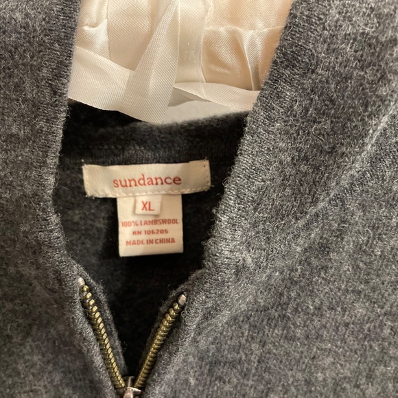 Sundance “Peace Sign” Lambswool Full Zip Hoodie ~ Size XL - Picture 3 of 3